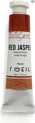 L'oeil (Genuine Minerals) Professional Artist Grade Extra Fine Handmade Watercolor 15ml Paint Tube, 5 Fl Oz, Natural Granulation, Rich Colour Luminosity, Lightfast Non-fading, Archival Quality (Red Jasper)