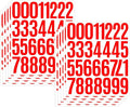 10 Sheets Vinyl Mailbox Number Stickers - Self-Adhesive Address Labels for Cars, House Doors, Windows & Metal Mailboxes (Red, 2 inch)