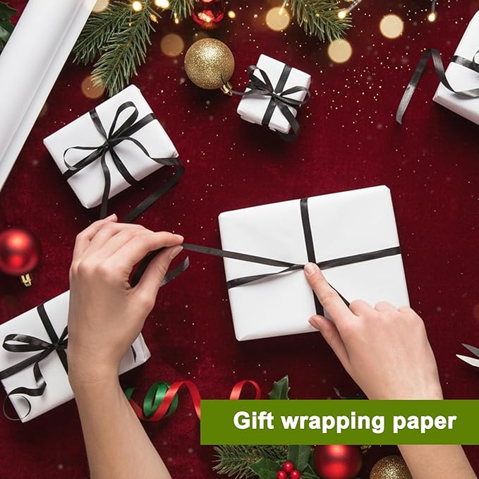 Moretoes 36" x 1,200"(100') White Wrapping Paper Roll, Kraft Packing Paper Roll for Gift Wrapping Craft Bulletin Board Banner Art Bouquet Flower Packing Moving Shipping 75GSM
