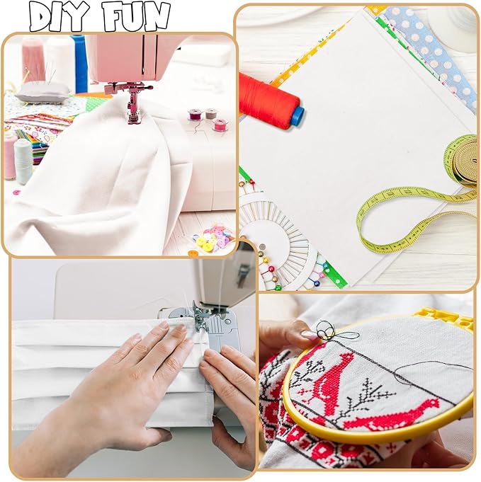 Ganeen 40 Pcs 20" x 20" Cotton Fabric DIY Making Supplies Quilting Patchwork Fabric Cotton Printed Craft Fat Quarter Bundles DIY for Quilting Patchwork Cushions(White)