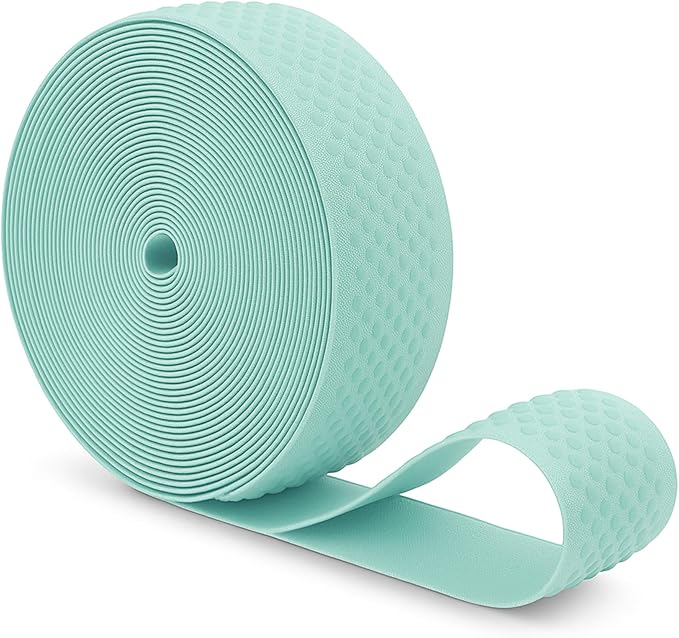 Mandala Crafts 1.5 Inch Elastic Silicone Gripper Tape for Clothing - 10 Yds Dotted Non Slip Elastic Band for Sewing - Mint Silicone Flat Fabric Stretchy Ribbon Straps