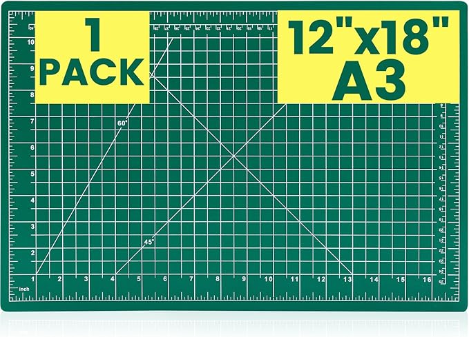 Cutting Mat 12"x18", 1 Pack Double-Sided 5-Ply Self Healing Sewing Cutting Mat, Cutting Mats Board for Crafts-Sewing, Fabric, Quilting, Scrapbooking Project