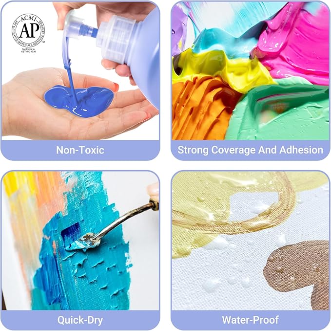 Falling in Art Cabalt Blue Acrylic Paint, Large 67.6Oz Premium Pouring Acrylic Paint, Perfect for Canvas, Wood, Ceramic, and More