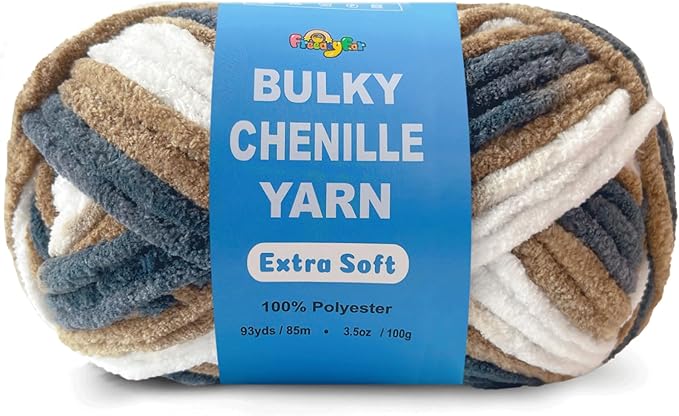 Soft Velvet Yarn Chenille Yarn for Crocheting and Knitting – Bulky (93 Yards/100g) - Polyester - Yarn for Blanket Amigurumi Weaving Crafts (Earth Mix, 1 Pack)