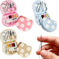 Mini Travel Sewing Kit-6Pcs Sewing Kit with Daisy Stickers Basic Portable Emergency Sewing Repair Kit in Bulk with Threads Scissors Needles for Beginner Traveler Hotel Charity Homeless