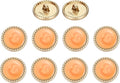 MECCANIXITY Metal Vintage Gold Button 20mm Round Metal Sewing Button Alloy Shank Replacement for Women's Suit Woolen Coat Shirt Dress Sewing Orange Pack of 10