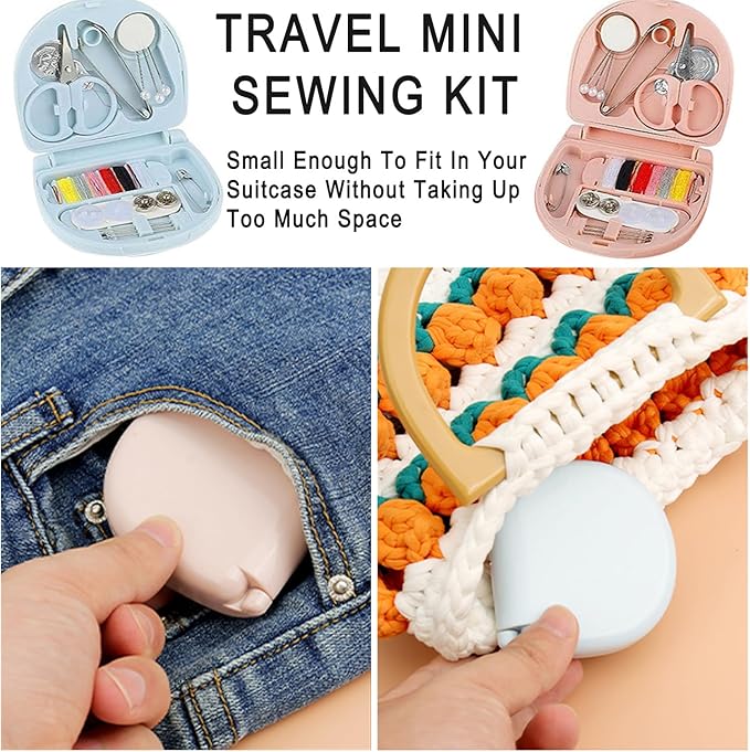 24 Pack Mini Sewing Kits, Compact Travel Emergency Sewing Set with Threads, Scissors, Needles, Portable Repair Supplies for Beginners, Hotels, Travel, Charity