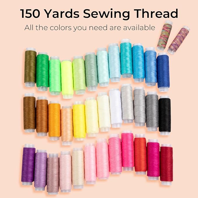 Sewing Kit for Adults, Professional Sewing Kit with 230pcs Premium Sewing Supplies, PU Leather Case,Travel Size, Beginners Friendly, Suitable for Home Clothing Repair, Emergency, Gifting, DIY