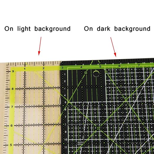 UOOU Quilting Ruler (9.5"X9.5"), Square Quilting Rulers Fabric Cutting Ruler Acrylic Quilters Rulers Clear Mark for Easy Precision Cutting and Crafts Quilting and Sewing