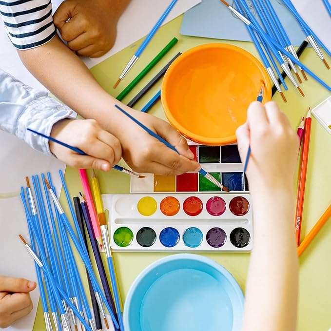 Small Paint Brushes for Crafts, Paint Brushes Set for Acrylic Painting 30PCS Bulk, Mini Painting Brushes for Kids Adults Oil Watercolor Rock Painting Body Face Nail Art