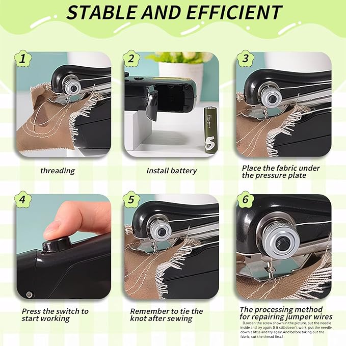 Handheld Sewing Machine,Electric Mini Portable Sewing Machine for Beginners & Adults, Battery/USB Powered, Includes Other Tools and Sewing Threads,Companion for DIY Hand Sewing Enthusiasts