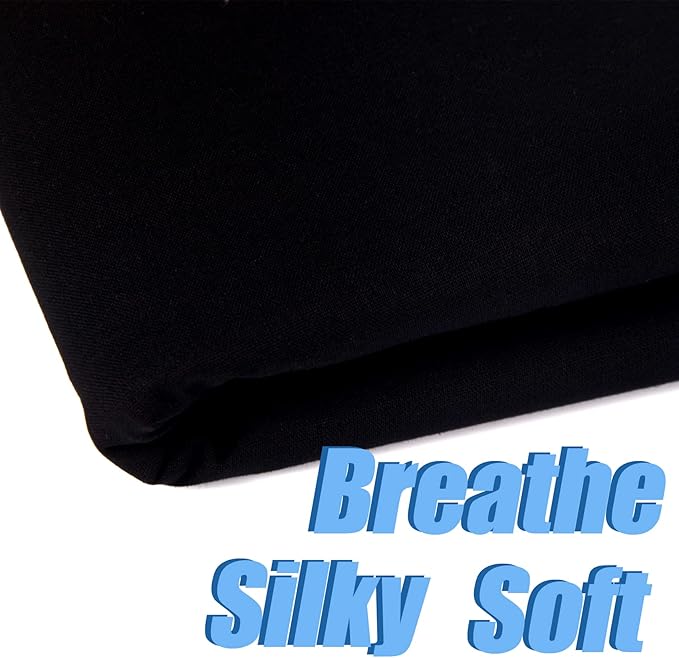5 Yard Black Cotton Fabric,Natural Cotton Poplin Fabric by The Yard, 59 Inches Wide 100% Cotton Fabric,Soft Embroidery Muslin Quilting Material for Sewing Material Apparel Cloth