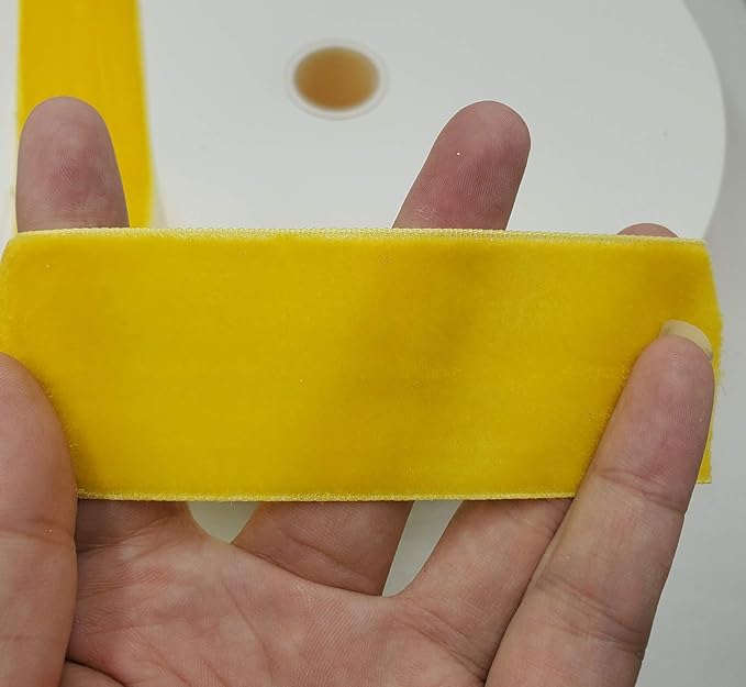 10 Yards Velvet Ribbon Spool (Yellow, 1 1/2")