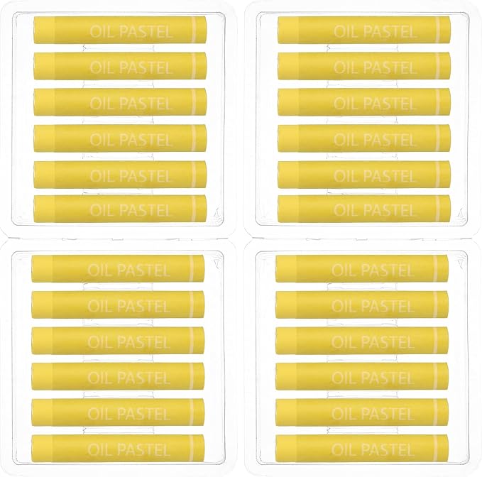 PATIKIL Lemon Yellow Oil Pastels, 24Pcs Soft Oil Crayons Creamy Pastels Stick Art Supplies for Art Painting Drawing Blending Graffiti for Drawing Beginners Artists