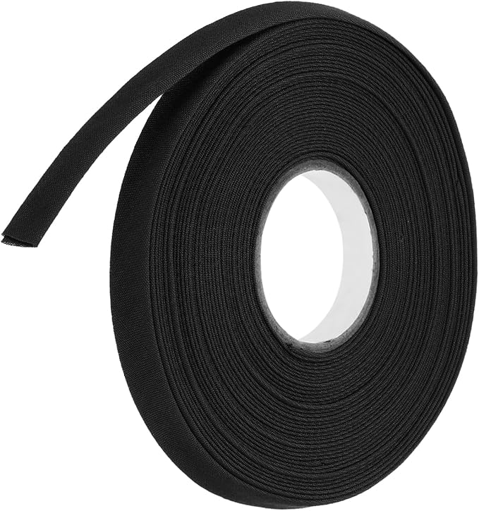 MECCANIXITY 2/5 Inch Double Fold Bias Tape Polyester Continuous Bulk Bias Tape for Sewing,Seaming Quilting Hemming Binding Crafts (Black 10 Yards)