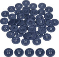 HARFINGTON 50pcs Sewing Button 30mm (1-3/16 Inch) 4 Holes Resin Thickened Round Crafting Replacement Buttons for Clothing DIY Crafts Decoration, Dark Blue