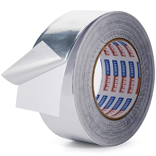 ADHES Premium Aluminum Foil Tape, 2 Inch x 210 Feet (70 Yards), Heat Proof Tape Withstand from 80°C to 100°C, Metal Duct Tape for HVAC, Sealing & Patching, Dryer Vents Pipe