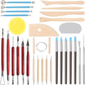 SHENOMAD 30PCS Clay Sculpting Tools with Wire Pottery Modeling Ceramics Polymer Tools Set for Air Dry Clay Carving Molding Pottery Crafting Beginners