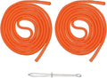 uxcell 2pcs 53inch Drawstring Cords Replacement Drawstring Hoodie String Sewing Tool with Easy Threader for Hoodie Sweatpants Jackets Pants Hats Coats Bags, Light Orange