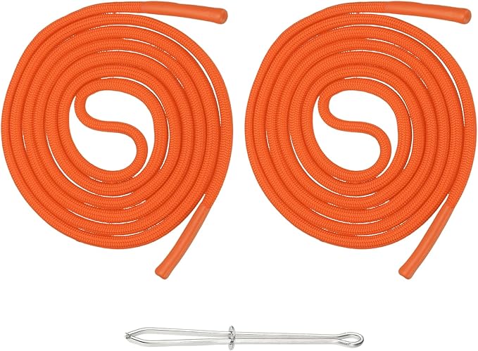 uxcell 2pcs 53inch Drawstring Cords Replacement Drawstring Hoodie String Sewing Tool with Easy Threader for Hoodie Sweatpants Jackets Pants Hats Coats Bags, Light Orange