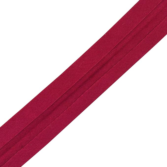 Mandala Crafts 55 Yards 1/2 Inch Burgundy Double Fold Bias Tape for Sewing - Bias Binding Tape for Quilting Binding, Hemming, Seam, and Fabric Piping