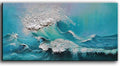YaSheng Art - 24x48inch landscapes Abstract Art Painting，Oil Painting on Canvas Texture Blue Ocean scenery 3D Oil Painting Hand-Painted Abstract Artwork Canvas Wall Art Paintings Modern Home Decor Art