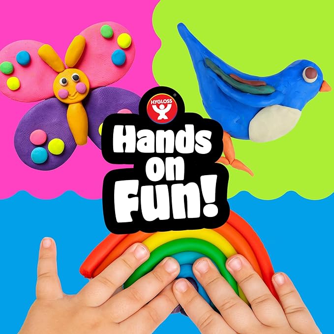 Hygloss Play Modeling Dough for Kids – Safe & Non-Toxic Sensory Dough for Arts and Crafts – 1 lb Tub – Play Clay for Toddler Activities, Preschool Classroom Must-Haves – 6 Assorted Colors, Scented