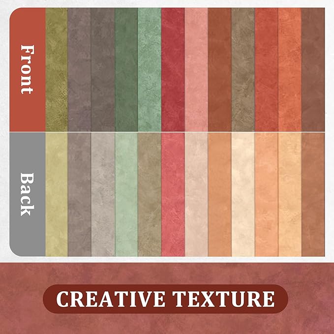 Fall Scrapbook Paper 12x12 - 24 Sheets/24 Designs Double-Sided Autumn Card Stock Pape, Boho Patterned Scrapbooking Paper for Thanksgiving School Office Home Supplies Scrapbook Supplies