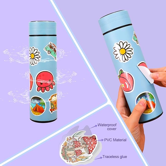 Arme 130Pcs Cute Stickers Pack, Colorful Vinyl Stickers for Water Bottles Computer Skateboad Phone Notebooks, Cute Stickers Waterproof, Pet Sticker for Toddlers Kids Teens Girls Boys