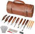 Wood Carving Tools Whittling Kit For Woodworking Hobby Wooden Carving Knife Sets For Beginners with Leather Storage Bag DIY Art Craft Gift