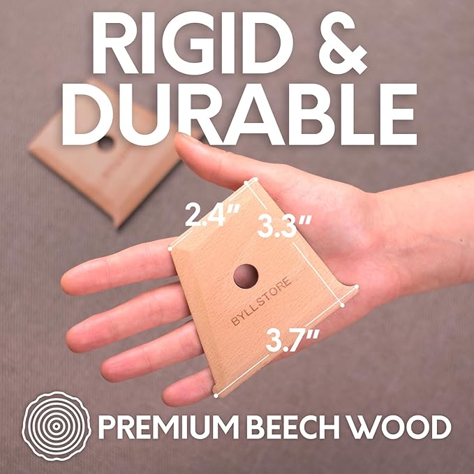 Byllstore Pottery Ribs & Trimming Tools | 2 Foot Shaper Tools | 4 Clay Texture Ribs | Solid Beech Wood | Several Pack Options (2-Pack)