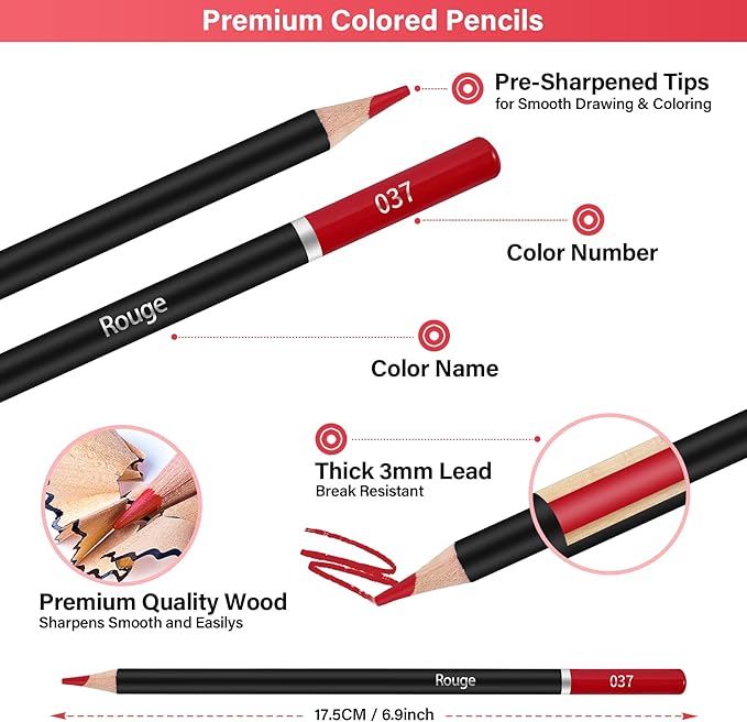 96pcs Colored Drawing Pencils Kit Sketching, Graphite Pencils With Convenient Case, Ideal School Art Supplies Gift for Artists Adults Teens Beginner, Ideal for Shading, Blending,Art Supplies Set,