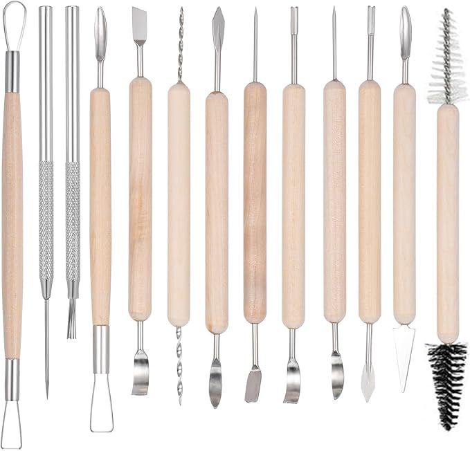 Clay Tools 43PCS Pottery Tools Clay Sculpting Tools Polymer Clay Tools Kit Ceramic Tools for DIY Handcraft Modeling Clay Carving Tools Set