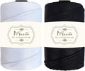 Maxee Premium Polyester Macrame Cord 3 mm × 218 yd (2 Pack),3mm 100% Polypropylene Macrame Cord,Ideal for Crochet, Wall Hangers, Bags, Rugs & DIY Crafts