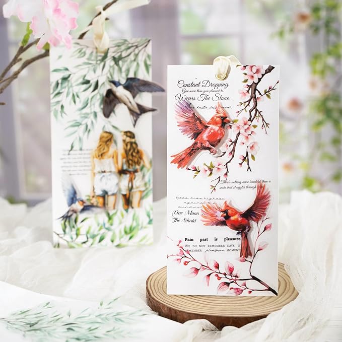 Alideco 120pcs Scrapbook Stickers Vintage Flowering Birdsong Scrapbooking Junk Journal Crafts Embelishment Decoration Stickers (huazhiniaoming)