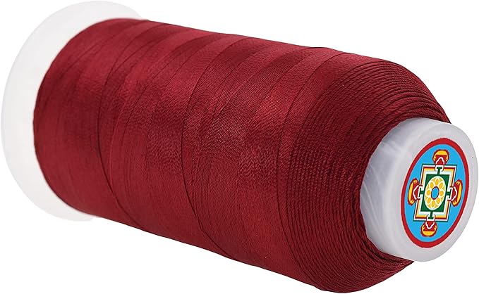 Mandala Crafts Maroon Heavy Duty Thread - 1500 Yds Tex 70 Bonded Polyester Threads for Sewing Drapery, Jeans, Leather, Hair, Outdoor Marine Upholstery