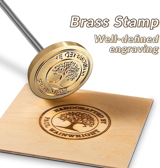 Custom Branding Iron,Personalized Logo Metal Stamp for Wood Burning, Leather,Cake & Meat, Flame Heated Handheld Tool for Woodworking, BBQ, Wedding & Personalized Christmas Gifts & Handcraft