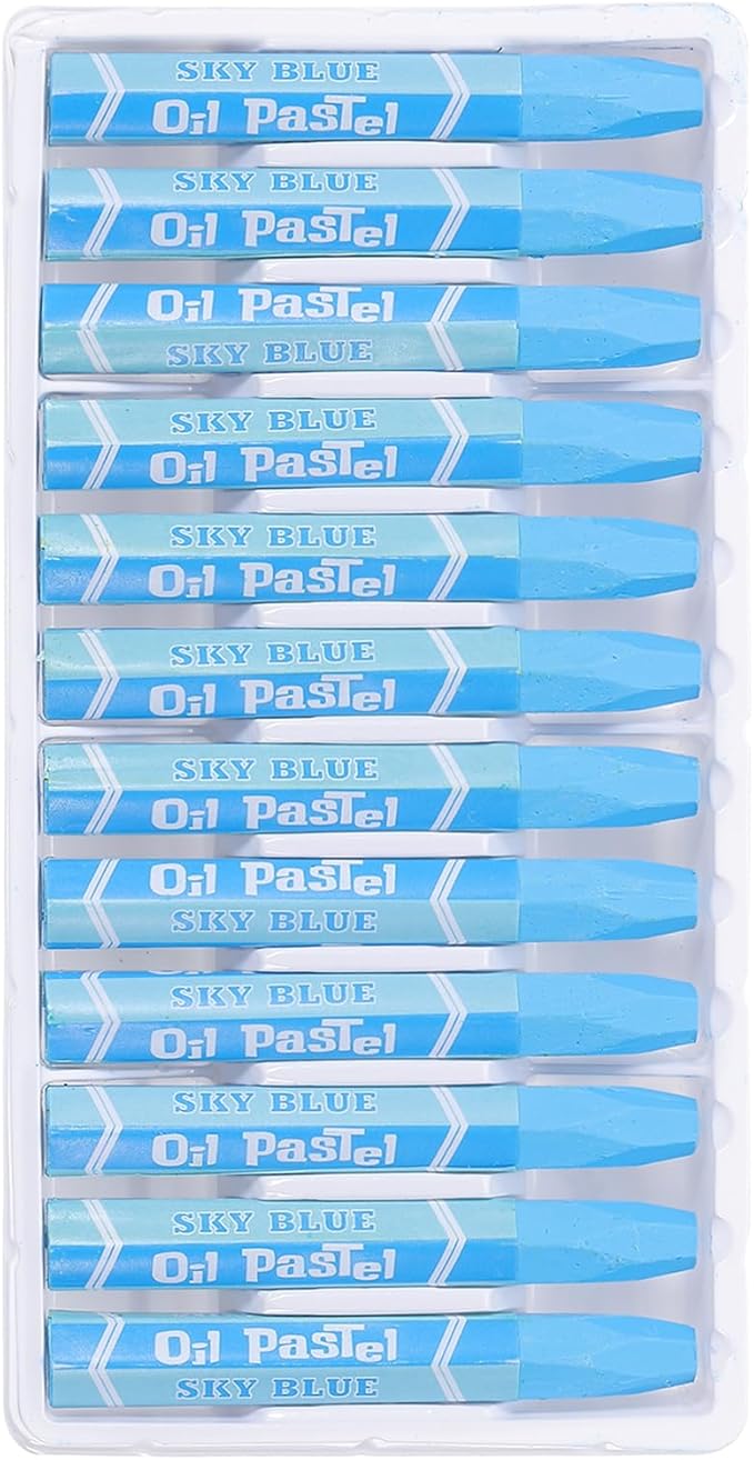 PATIKIL Sky Blue Oil Pastels, 12Pcs Soft Oil Crayons Vibrant and Creamy Pastels Stick Art Supplies for Art Painting Drawing Blending Graffiti for Artists Beginners