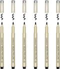 20 Micro Pen, 6 Pack Black Fine Point Pen with Waterproof Archival Ink, 2mm Fineliner Ink Pens for Artist Illustration, Sketching, Anime, Manga, Technical Drawing and Scrapbooking