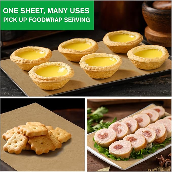 EcoDispose Precut POP UP Deli Paper Sheet Pack of 200, Interfolded Heavy Paper for Food Wrap and Serving (8" x 10-1/2", Kraft）