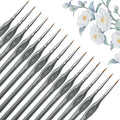 Golden Maple Miniature Paint Brushes, 15PC Model Brushes Micro Detail Paint Brush Set, Fine Detailing for Acrylics, Oils, Watercolors & Paint by Number, Figurine (Grey)