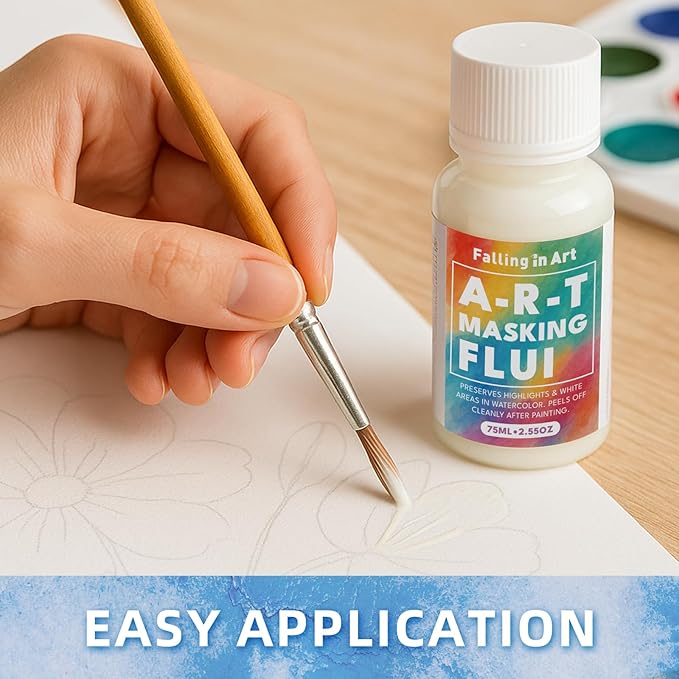 Falling in Art Watercolor Medium, Art Masking Fluid for Watercolor Painting and Art Projects 75ml