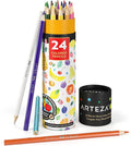 ARTEZA Scented Colored Pencils for Kids, 24 Triangle Pre-Sharpened Non-Toxic Smelly Pencils, for School Drawing, Arts & Crafts