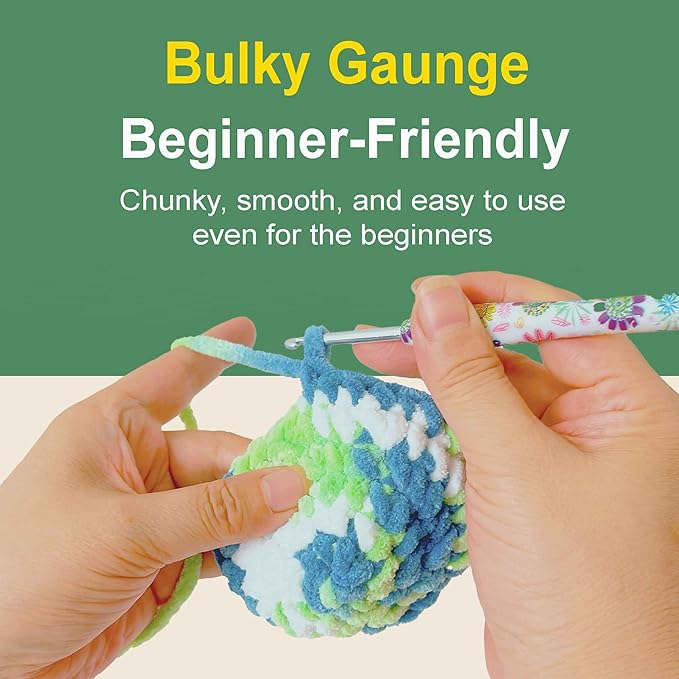 Soft Velvet Yarn Chenille Yarn for Crocheting and Knitting – Bulky (93 Yards/100g) - Polyester - Yarn for Blanket Amigurumi Weaving Crafts (Pastel, 1 Pack)