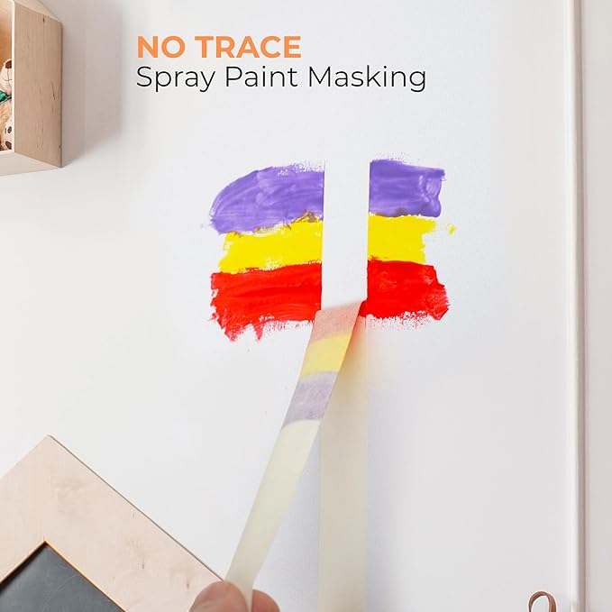 3 Pack White Masking Tape - Painters Tape 1 Inch Wide - Multi-Surface, Water Resistant, Indoor & Outdoor Use - 270FT Total - Artist Tape for Paint, Wall, Watercolor, Car, DIY (#4010)