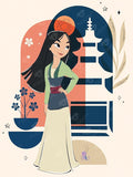 DIAMOND ART CLUB Mulan - Little Warrior Diamond Painting Kit, Fun DIY Crafts for Adults, Round Diamond Art Canvas, 13" x 17"