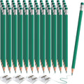 48 PCS Checking Pencils Erasable Colored Pencils with Eraser Pre-Sharpened 2 HB for Checking, Grading, Tests & Office/School Supplies (Green)