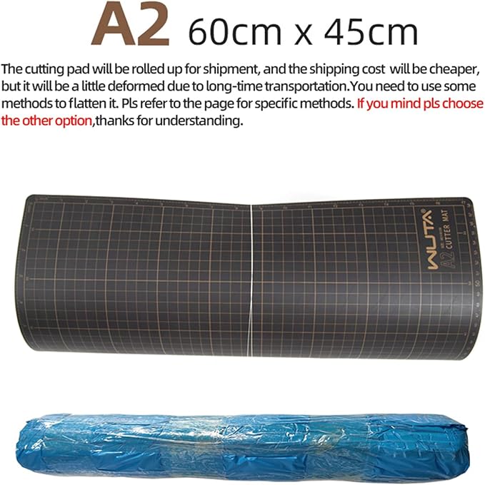 WUTA Self Healing Sewing Mat, PVC Cutting Mat A2 Double Sided Cutting Board for Sewing, Craft, Quilting, Fabric, Scrapbooking Project（23.6" x 17.7")
