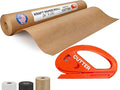 Brown Kraft Paper Roll 24" x 1800" (150 feet) with Cutter - USA-Made Quality Paper 50lb Thickness for Wrapping, Packing, Moving, Shipping, & Crafts/Arts - Natural Kraft Material by IDL Packaging