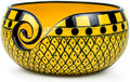 Nagina International Ceramic Attractively Hand Painted Gorgeous Stoneware Yarn Ball Storage Bowl With Innovative Dispensing Curl | Knitting & Crochet Accessions (Medium, Curry Yellow)